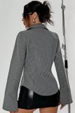 Ladies Slim Fit Striped New Style Button Long Sleeve Shirt