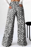 New Casual Leopard Print Trousers Wide Leg Pants