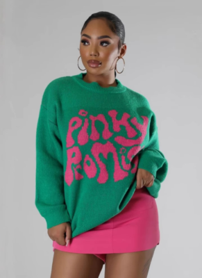 Winter Sexy Loose Versatile Sweater Green