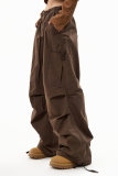Casual Pants With Multiple Pockets, Versatile Drawstring, Straight-Leg Wide-Leg Pants