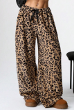 New Casual Leopard Print Trousers Wide Leg Pants