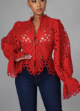 Sexy Ripped Trumpet Sleeve Breathable Top