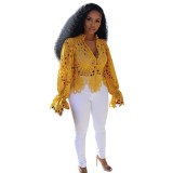 Sexy Ripped Trumpet Sleeve Breathable Top