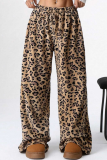 New Casual Leopard Print Trousers Wide Leg Pants