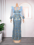 Shang Sequin Plus Size Christmas Party Dress