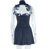 Sexy Deep V-neck Off-shoulder Sleeveless Hip-hugging Dress