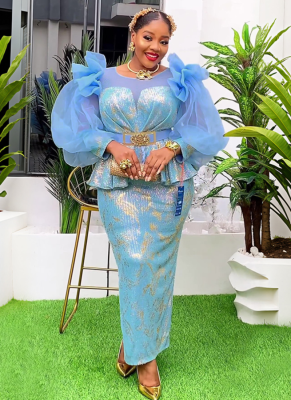 Shang Sequin Plus Size Christmas Party Dress