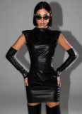 Sexy Waist-hugging Hip-hugging Dress Sleeveless With Removable Sleeves
