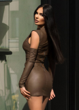 Sexy Waist-hugging Hip-hugging Dress Sleeveless With Removable Sleeves