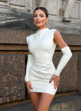 Sexy Waist-hugging Hip-hugging Dress Sleeveless With Removable Sleeves