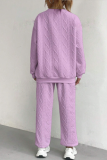 2 Piece Women's Stylish Simple Pants and Long Sleeve Hoodie Set