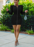 Fashionable Casual Solid Color Dress