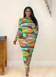 Stylish Colorful Tie-dye Printed Dress