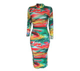 Stylish Colorful Tie-dye Printed Dress