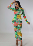 Stylish Colorful Tie-dye Printed Dress