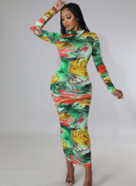 Stylish Colorful Tie-dye Printed Dress