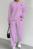 2 Piece Women's Stylish Simple Pants and Long Sleeve Hoodie Set