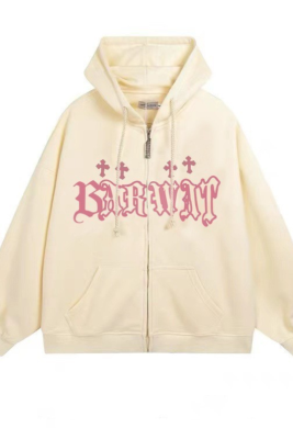 Fashion Brand Cardigan Pocket Zipper Hooded Couple Loose Casual Tops