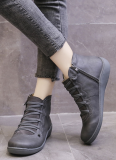 Casual Large Size Lace Side Zipper Short Boots