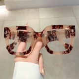 Large Frame Square Rice Nail Anti Blue Light Glasses Frame Round Face Texture Fashion Flat Glasses