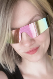 Future Technology Sense Cyberpunk Frameless Integrated Sunglasses Trendy Men And Women Riding Sunglasses