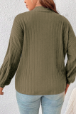 New Autumn And Winter Striped Half-High Collar Solid Color Long-Sleeved Top