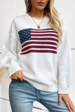 New Fall/Winter American Flag Pullover Crewneck Sweater