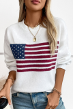 New Fall/Winter American Flag Pullover Crewneck Sweater
