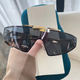 Punk Future Technology Sense Metal One-Piece Frameless Wrapped Sunglasses Men and Women Sports Riding Sunglasses Tide