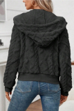 Zipper Hooded Knitted Jacket Fashionable Temperament Autumn And Winter Thick Short Sweater Cardigan