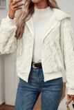 Zipper Hooded Knitted Jacket Fashionable Temperament Autumn And Winter Thick Short Sweater Cardigan