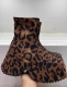 Comfortable Thick Sole Versatile Retro Leopard Print Slim Boots