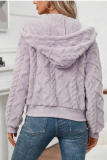 Zipper Hooded Knitted Jacket Fashionable Temperament Autumn And Winter Thick Short Sweater Cardigan