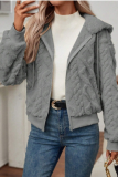 Zipper Hooded Knitted Jacket Fashionable Temperament Autumn And Winter Thick Short Sweater Cardigan