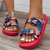 Large Size Belt Buckle Light Foam Bottom Flip Flops For Women To Wear As Outdoor Colorful Graffiti Beach Sandals