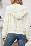 Zipper Hooded Knitted Jacket Fashionable Temperament Autumn And Winter Thick Short Sweater Cardigan