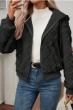 Zipper Hooded Knitted Jacket Fashionable Temperament Autumn And Winter Thick Short Sweater Cardigan