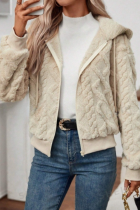 Zipper Hooded Knitted Jacket Fashionable Temperament Autumn And Winter Thick Short Sweater Cardigan
