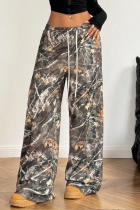 Women'S Wide-Leg Trousers With Branch Pattern