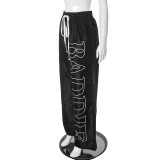 Casual Printed Drawstring Thin Lloose Quick-drying Pants