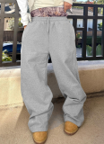 Fashionable Printed Lace-up Straight Sports Casual Sweatpants