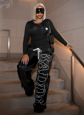 Casual Printed Drawstring Thin Lloose Quick-drying Pants