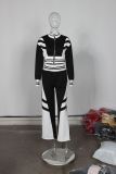 Fashionable Contrasting Color Sports Long-sleeved Jacket and Trousers Suit