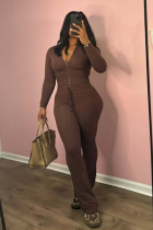 Hot Sale Elastic Hip Lifting Small Bell Bottom Pants Two Piece Set