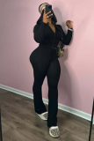 Hot Sale Elastic Hip Lifting Small Bell Bottom Pants Two Piece Set