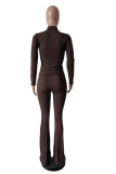 Hot Sale Elastic Hip Lifting Small Bell Bottom Pants Two Piece Set