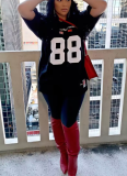 Fashionable Loose Rugby Uniform Letter Print T-Shirt Short Sleeve