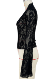 Sexy Deep V Slim Lace Long Sleeve Hot Girl Style Lace Top