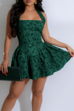 Sexy One Shoulder Waisted Tutu Flocked Dress