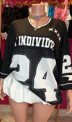 Digital Printed T-Shirt New Loose V-Neck Sports Top